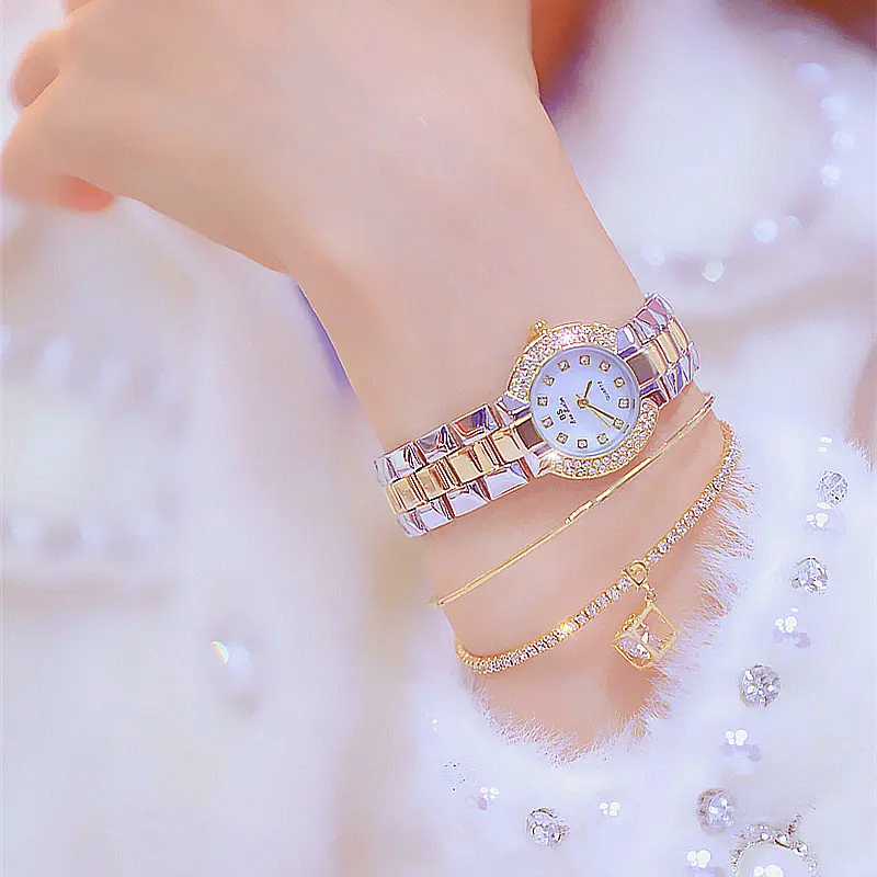 BS Diamond Small High Quality Fashion Fritillaria Watches Women Top Brand Luxury Ladies Watch Quartz Gold Watch