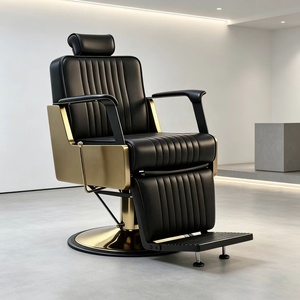 New Black and Gold Hair Salon Barber <b>Chair</b> Recline Styling <b>Chair</b> Hair Furniture for Wholesaler - Product Image 1