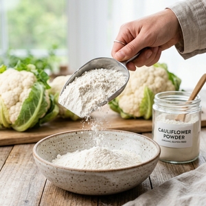 Poudre de chou-fleur biologique premium - Poudre de chou-fleur déshydratée 100% pure et naturelle pour la pâtisserie cétogène et la cuisine faible en glucides - Product Image 2
