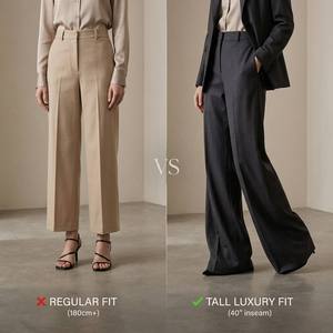 Pantaloni a Gamba Larga per Donne Alte, Lunghezza Interna 36 Pollici, Marlenehose Damen, Abbigliamento da Ufficio, Pantaloni Lunghi per Ragazze Alte, Personalizzabili - Product Image 2
