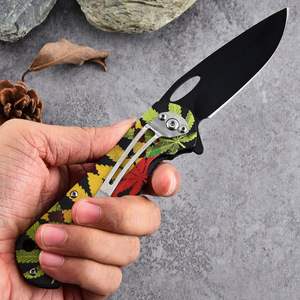 Hongrui, cuchillo de bolsillo con mango de plástico de impresión 3D de menor costo, venta al por mayor, cuchillo plegable para acampar al aire libre, peso ligero, hoja 3cr13 EDC - Product Image 4