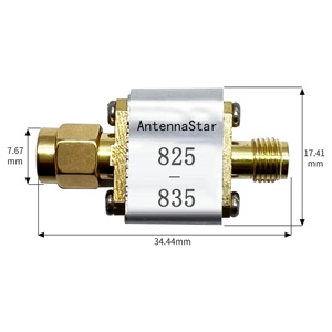 ตัวกรองสัญญาณแบบ <span class=keywords><strong>Bandpass</strong></span> SAW รุ่น AntennaStar ATS006 ความถี่ 825-835 MHz ปรับแต่งช่วงความถี่ได้ สำหรับกรองสัญญาณอุปกรณ์อิเล็กทรอนิกส์ ป้องกันสัญญาณรบกวน - Product Image 4