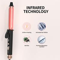 Fer à boucler infrarouge rotatif à 360 degrés avec cordon d'alimentation, écran LCD numérique, double tension, 5 températures