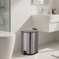 Poubelle carrée à pédale avec finition satinée mate haut de gamme pour la maison, la salle de bain, l'angle, avec fermeture douce