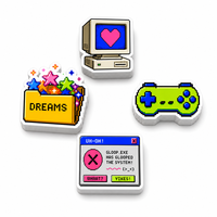 Autocollants personnalisés en pixel art, dessins animés, imperméables, rétro, néon, 8 bits, autocollants décoratifs en vinyle découpés à la forme, pour ordinateur portable