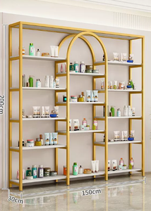 Vitrina Moderna Multifuncional de Hierro con Múltiples Espacios de Almacenamiento para Salón de Belleza, Sala de Estar, Dormitorio, Exhibidor de Cosméticos y Uñas - Product Image 2