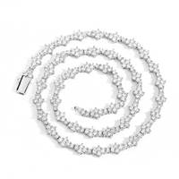 Cadena de Tenis NUOYA de 6.5mm con Diamantes VVS en Forma de Flor, Joyería Hip Hop, Plata de Ley 925, Collar de Cadena de Tenis con Moissanita
