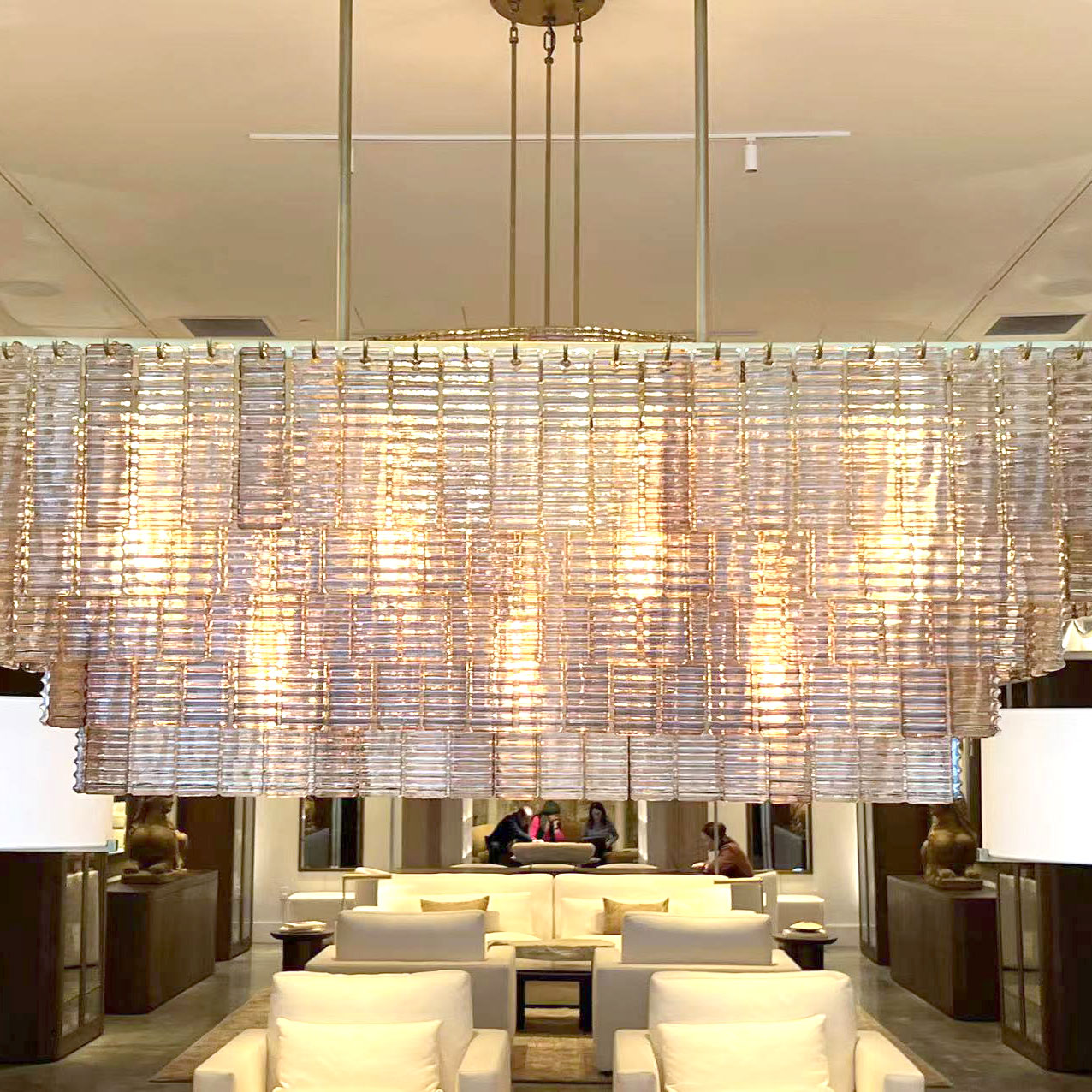Nordic Decorative Modern Style LED  Lamp Lighting Round Crystal Pendant Luxury Design Hanging High Ceilings Indoor Chandelier