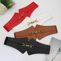 Ceinture Élastique Large à Boucle en Alliage, Accessoire de Vêtement pour Femme, Utilisation Quotidienne ou Festivités