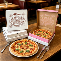 Boîtes à pizza à emporter écologiques en carton kraft recyclé, personnalisées avec logo imprimé, finition mate, vente en gros, SP4597, directement de l'usine