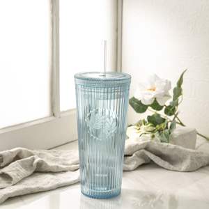 Blue 26oz Tumbler with Flower Straw Tips Plastic Mothers Day Gift Idea - Product Image 6