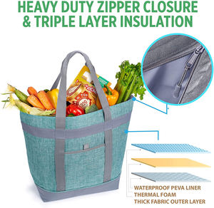 Bolsa Térmica Impermeable Grande para <span class=keywords><strong>Playa</strong></span> Gelory, Bolsa de Compras Reutilizable para Mujer, Bolsa de Almuerzo con Asa, 20L, Nailon - Product Image 3