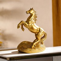 Décoration de bureau en sable mouvant « Prospérité et Succès Instantané » avec porte-stylo, motif cheval, cadeau d'affaires