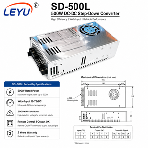 SD-500L-48 ตัวแปลงไฟ DC-DC แบบแยกส่วน <span class=keywords><strong>500W</strong></span> 19-72VDC อินพุตเป็น <span class=keywords><strong>48V</strong></span> 10.5A เอาต์พุต แหล่งจ่ายไฟแบบสวิตชิ่งสำหรับอุตสาหกรรมทางรถไฟ - Product Image 3