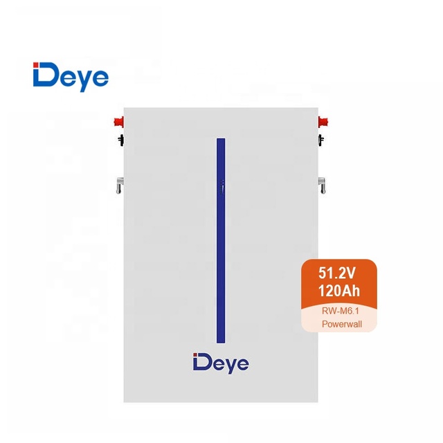 IP65 Deye RW-M6.1 LV Wall Mounted ESS LiFePO4 Semi-solid State Battery 51.2V 120Ah 6.14kWh 10-year Warranty Solar Energy Storage