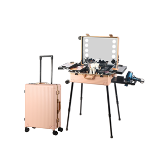 Large Capacity Eco-Friendly Cosmetic Box <b>Makeup</b> <b>Case</b> Rolling Suitcase LED Lighted HD Mirror Train <b>Case</b> - Product Image 1