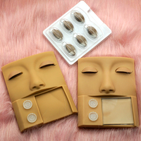 Tête de mannequin en silicone plate pour la formation aux extensions de cils, avec paupières amovibles et remplaçables, outils d'entraînement pour cils greffés