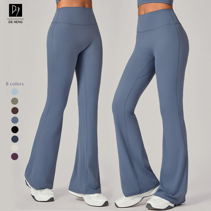 High Waist Woman 4 Way Stretch Butt Lifting Customize Fitness Sport Workout Yoga Active Appeal Flared Pants