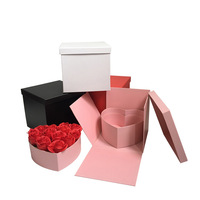 Double Open Surprise Flower Gift Box, Heart Shape
