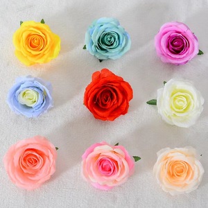 Têtes de roses artificielles en tissu de soie, fleurs artificielles pour décoration de mariage, roses individuelles DIY - Product Image 1