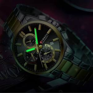 Reloj CURREN 8475 con Cronógrafo, Movimiento de Cuarzo, Manecillas Luminosas, Resistente al Agua, Fecha Automática, Correa de Acero Inoxidable, Estilo Ejecutivo - Product Image 6