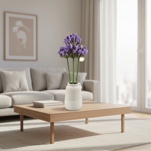 Elegante Flor Artificial Realista de Agapanthus <span class=keywords><strong>Africanus</strong></span> Hecha a Mano, en Maceta de Cerámica Colorida, para Hogar, Bodas, Fiestas, Graduaciones, Navidad - Product Image 3