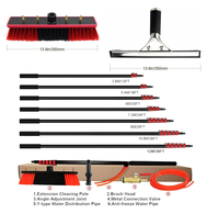 Kit d'outils de nettoyage télescopiques d'extérieur 3,6m-11,8m avec tuyau pulvérisateur/raclette pour vitres et panneaux solaires