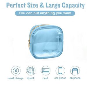 Candy Color Translucent Mini PVC Cosmetic Bag Waterproof Small Object Storage <b>Cute</b> Coin <b>Purse</b> Novelty Gifts - Product Image 3