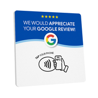 Plaque NFC en PVC avec interface RFID et code QR pour avis Google, programmable, autocollante pour restaurants et entreprises