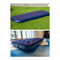 Matelas Gonflable en PVC Floqué Portable et Pliable, Léger, Anti-Fuite, Résistant à l'Eau pour le Camping et l'Accueil d'Invités