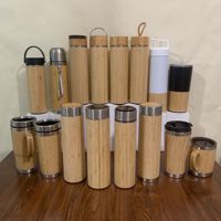 Termos bambu personalisasi terisolasi cangkir air terisolasi bambu kreatif cangkir perjalanan panas cangkir kantor