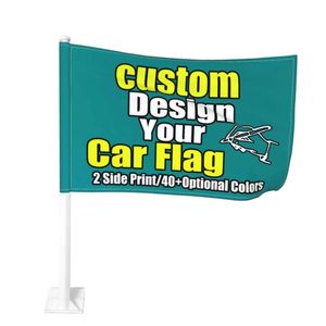 Flagnshow 12x18 Inches Car Window Flag Sticks 30x45 cm Blank Sublimation Double Sided Custom Car Flag