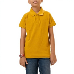 Wholesale Custom Logo OEM Design Multi Color Premium 100% Cotton Knitted Solid Quick Dry 220 GSM Casual Boys Polo-Shirt - Product Image 1