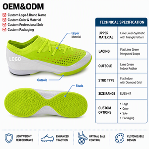 <span class=keywords><strong>Scarpe</strong></span> <span class=keywords><strong>da</strong></span> Futsal Premium Personalizzate <span class=keywords><strong>con</strong></span> Logo, Giallo Neon, per Uomo, Tacchetti <span class=keywords><strong>da</strong></span> Calcio Indoor, <span class=keywords><strong>Calzino</strong></span> in Maglia Bianco Traspirante, Suola IC, OEM ODM - Product Image 3