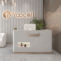 Yoocell table de réception de salon de manucure de qualité supérieure, chaises d'attente de réception modernes, petit bureau de réception