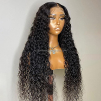 Venta al por mayor de la prima de la Virgen DE LA India 13x4 peluca con frente de onda profunda prearrancada Remy pelo transparente Frontal de alta calidad pelucas de cabello humano