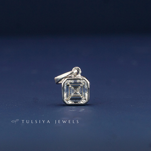 Pendentif en or 14 carats avec diamant de laboratoire taille Asscher pour femme, breloque diamant de forme carrée, bijoux fins, cadeau de mariage - Product Image 5
