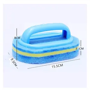 Brosse de baignoire utile avec poignée en plastique éponge de nettoyage de cuisine salle de bain toilette mur de verre approvisionnement de bain