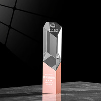 Or Argent Bronze support de base en métal noir Crystal Block tour trophée Awards MH-NJ0312
