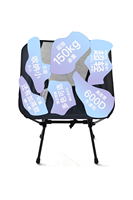 Chaise d'extérieur pliante grise légère pour moto de pêche Portable à dossier haut pour le camping, la plage et la lune
