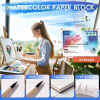 FUTELAI Akademie-Qualität Malpapier 100% Baumwollzellstoff Aquarellpapier Größen 200g 300g 20 Blatt Blockbuch A3 A4 A5 4K 8K 16K 32K