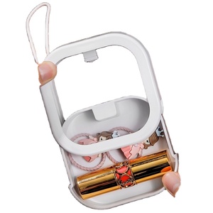 Boîtes à bijoux en plastique avec fenêtre transparente, petite boîte à bijoux de voyage avec poignée, vente en gros - Product Image 1