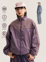 Veste de randonnée et d'alpinisme unisexe coupe-vent, hydrofuge et respirante, style montagne ; patchwork déstructuré