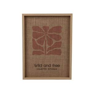 Impression encadrée florale bohème « Sauvage et Libre » – Décoration murale en toile de jute imprimée pour salon et chambre à coucher - Product Image 1