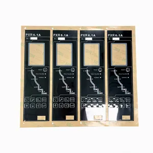 Venta al por mayor de etiquetas de PVC serigrafiadas autoadhesivas para panel de control de superposición frontal pegatinas con botones pulsadores