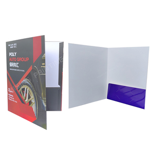 Vente en gros de dossiers de présentation professionnels en carton blanc 9x12 pouces 300 g/m², écologiques, recyclés, avec pochettes personnalisées, finition mate/brillante - Product Image 2