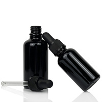 Flacons compte-gouttes en verre noir mat 15ml à 100ml violet foncé brillant pour gouttes oculaires sérum à l'huile essentielle expédiable dans des cartons