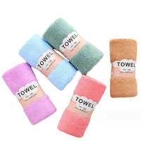 Serviettes très absorbantes en velours corail en microfibre Serviettes de bain de sport multicolores avec bande de papier personnalisée
