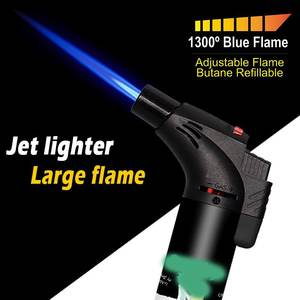 TECHNO-Briquet torche de luxe rechargeable, portable, de haute qualité, bleu, à flamme réglable, logo personnalisé OEM ODM, butane - Product Image 5