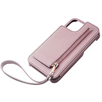 Sac bandoulière de luxe en cuir véritable avec logo personnalisé, blocage RFID, emplacements pour cartes, sangle de poignet, poche zippée pour iPhone